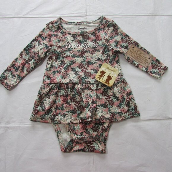 Wrangler Baby Girl's 24M Floral Long Sleeve One Piece Shirt Muti - Picture 1 of 2